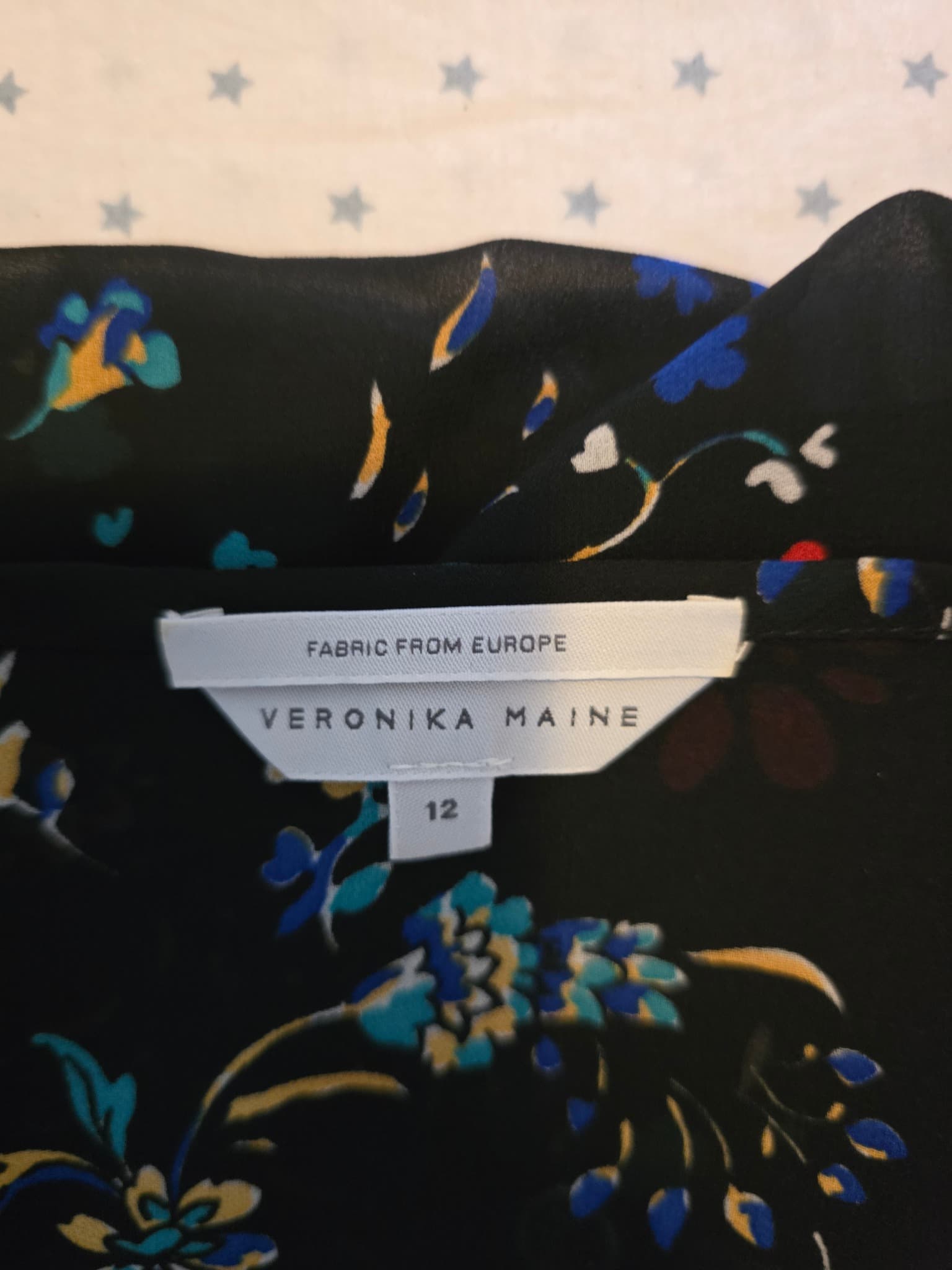 Veronika Maine Sheer Floral Blouse Long Sleeve Black Women's 12 — photo 4 of 5
