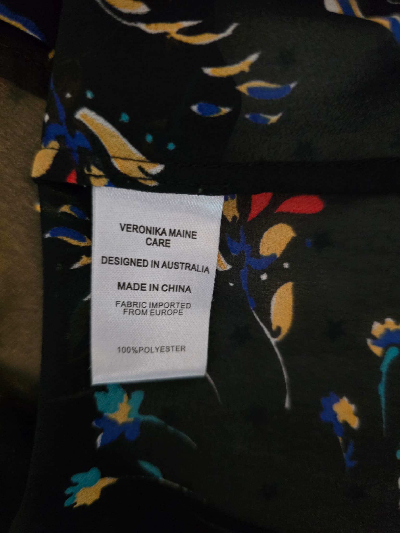 Veronika Maine Sheer Floral Blouse Long Sleeve Black Women's 12 — photo 5 of 5