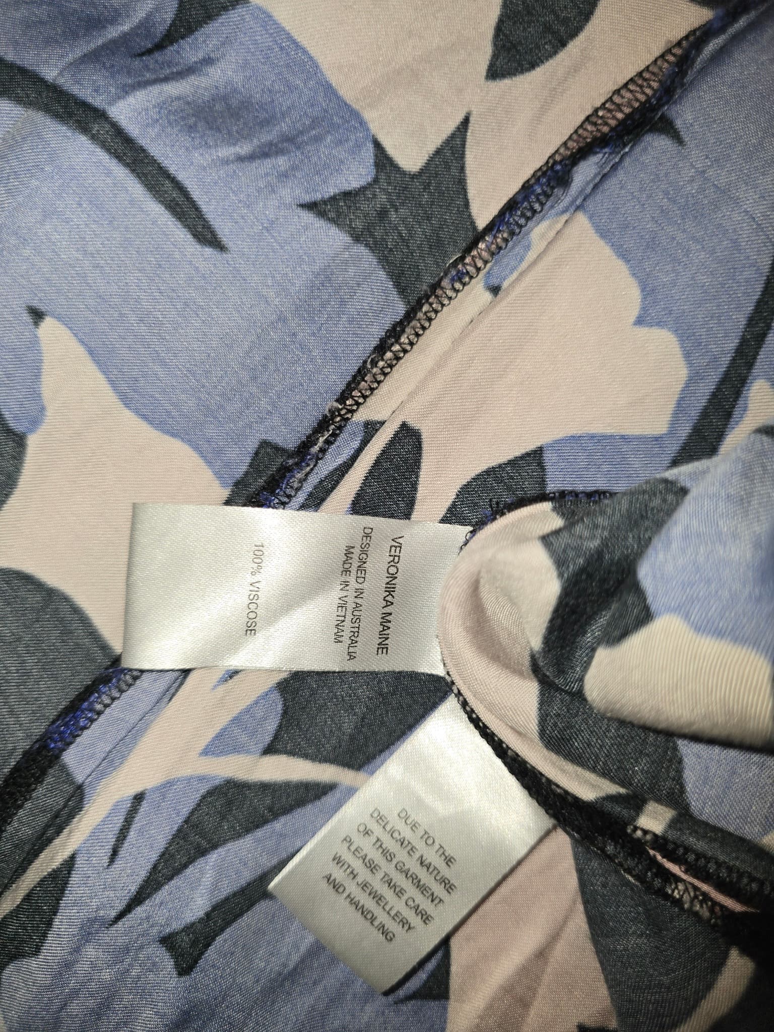 Veronika Maine Sleeveless Maxi Wrap Dress Floral Blue Pink Women's 8 — photo 3 of 4