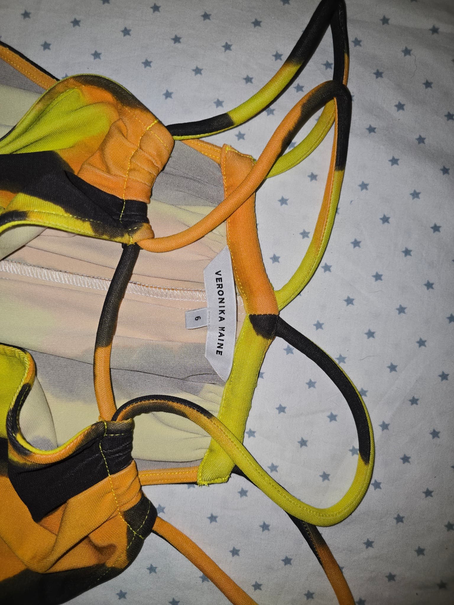 Veronika Maine Sleeveless Top Abstract Print Yellow and Black Women's 6 — photo 2 of 3