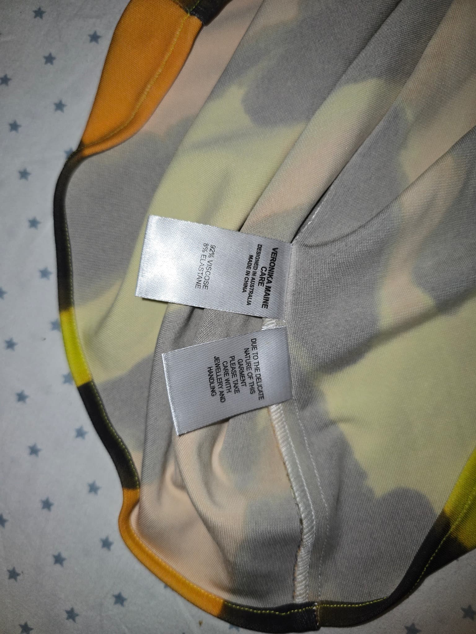 Veronika Maine Sleeveless Top Abstract Print Yellow and Black Women's 6 — photo 3 of 3