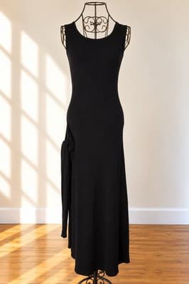 VRG GRL Sleeveless Knit Maxi Dress Side Tie Detail Black Women's L — photo 1 of 4