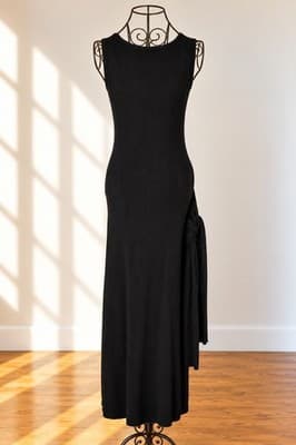 VRG GRL Sleeveless Knit Maxi Dress Side Tie Detail Black Women's L — photo 2 of 4