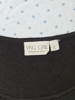 VRG GRL Sleeveless Knit Maxi Dress Side Tie Detail Black Women's L — photo 3 of 4