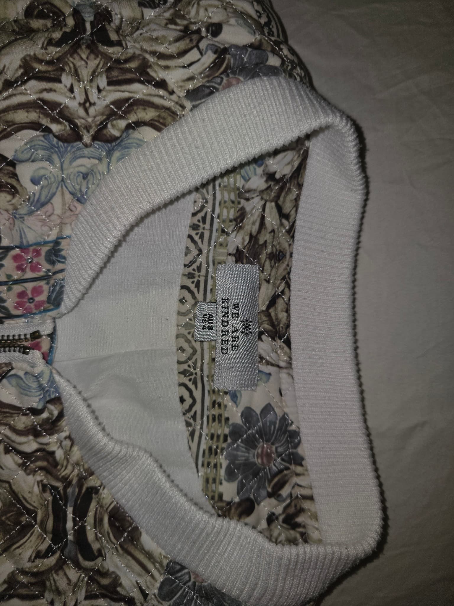 We Are Kindred Quilted Bomber Jacket Floral Print Multicolour Women's 8 — photo 5 of 8