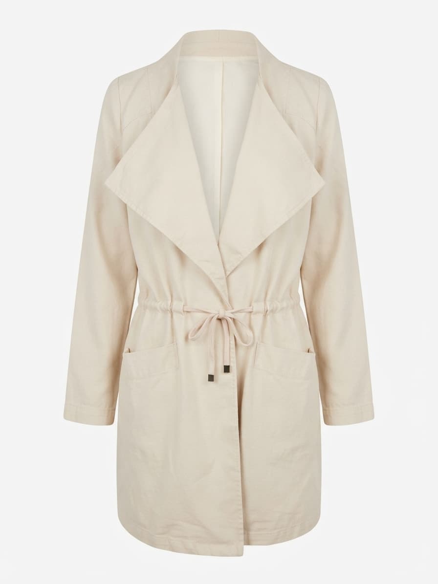 Wish The Label Utility Trench Jacket Drawstring Waist Cream Women's 8 — photo 1 of 7