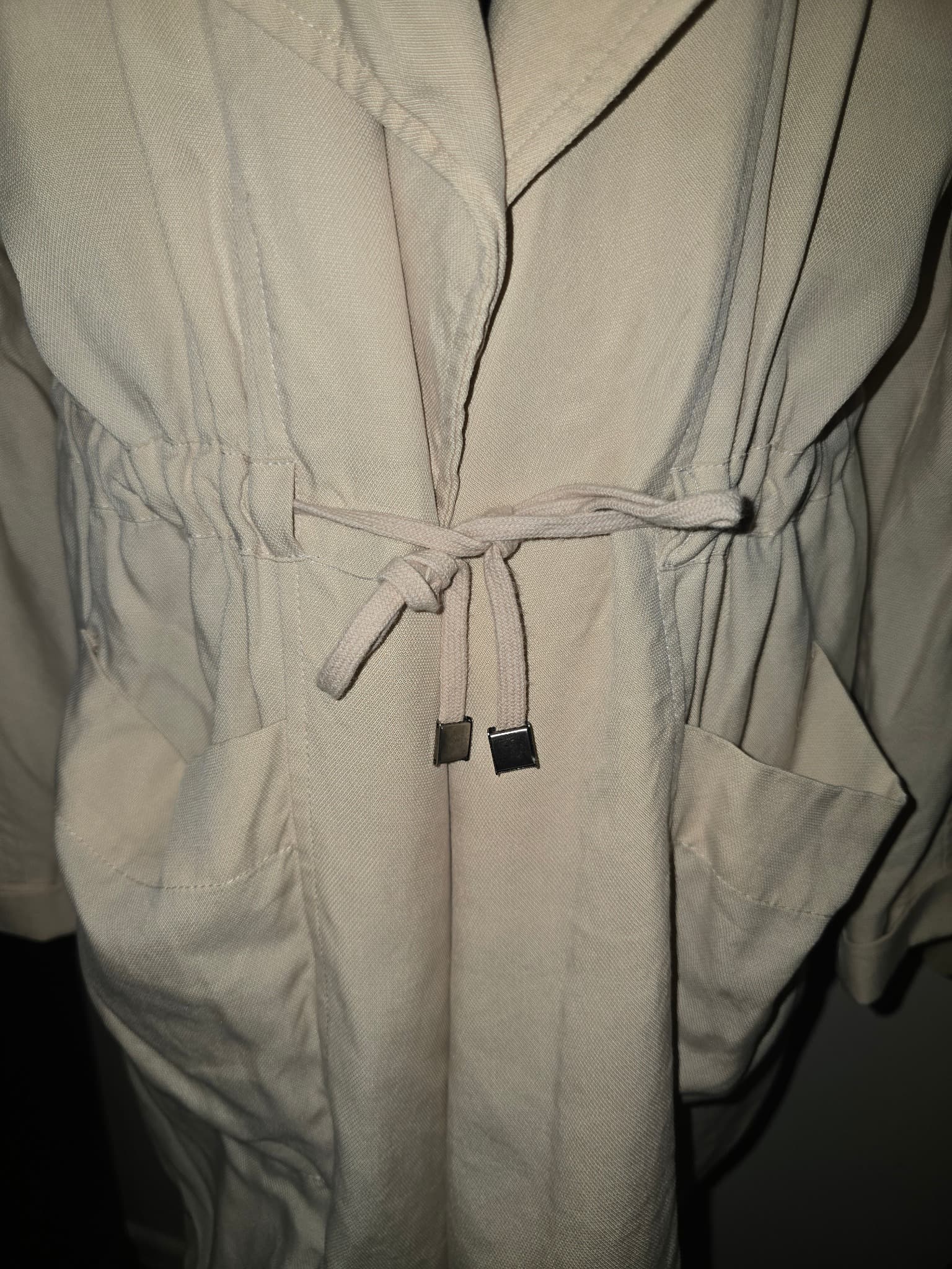 Wish The Label Utility Trench Jacket Drawstring Waist Cream Women's 8 — photo 2 of 7