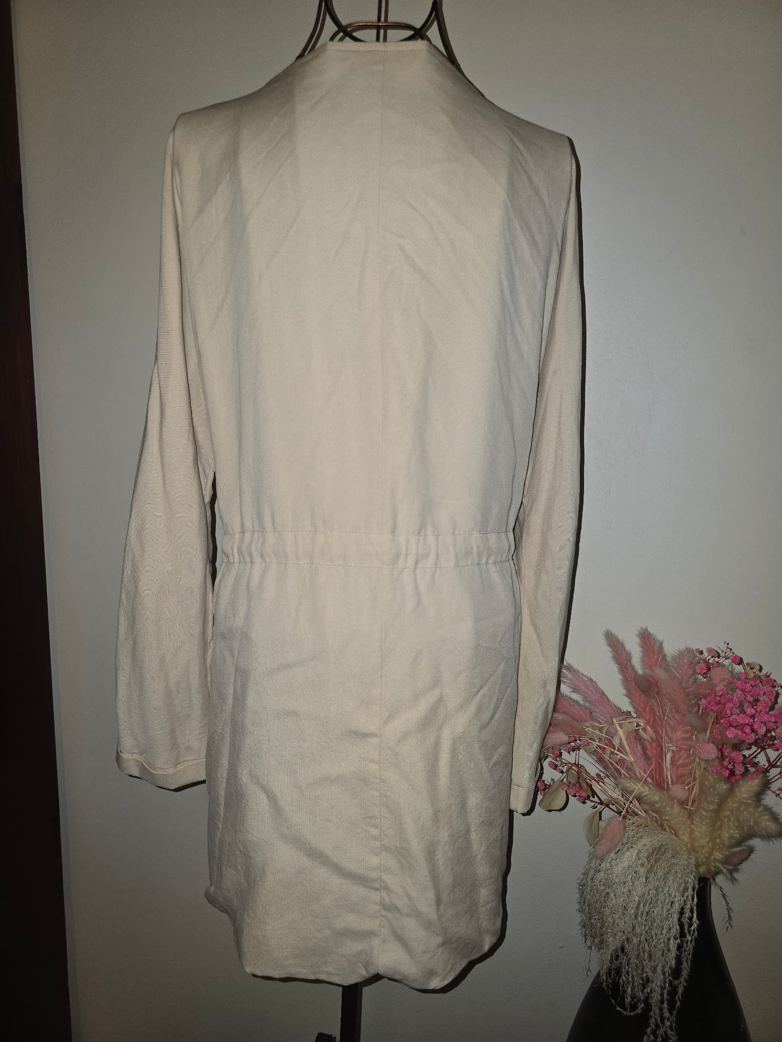 Wish The Label Utility Trench Jacket Drawstring Waist Cream Women's 8 — photo 3 of 7