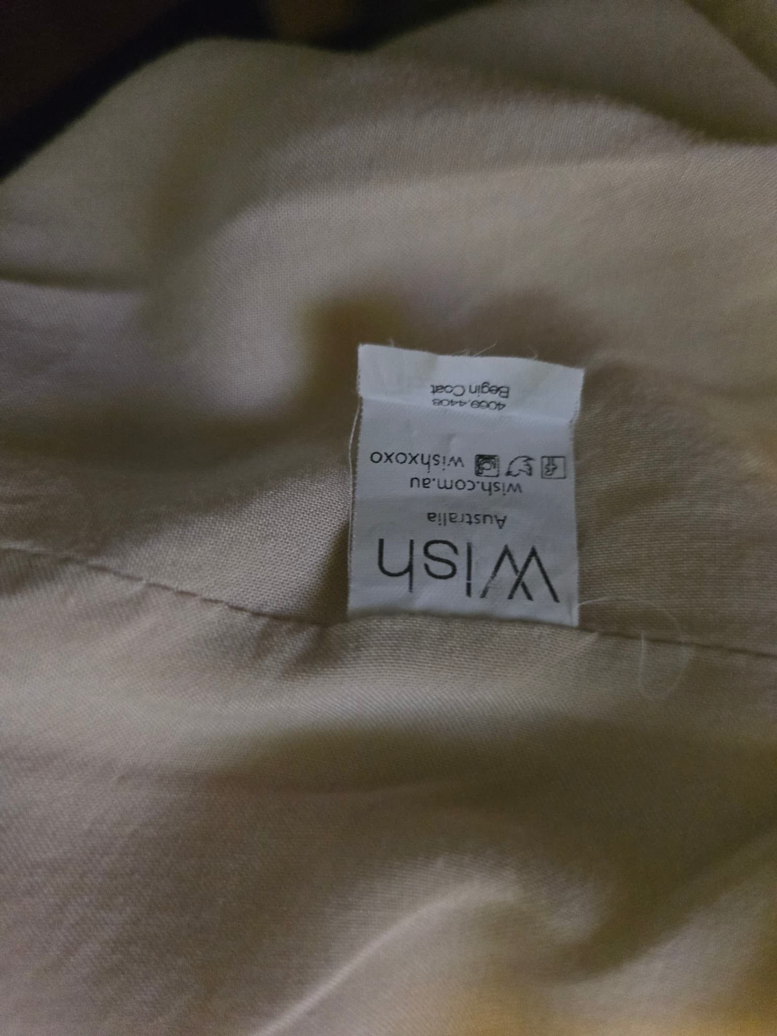 Wish The Label Utility Trench Jacket Drawstring Waist Cream Women's 8 — photo 7 of 7