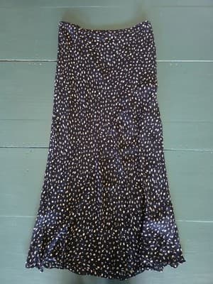 Witchery A-Line Midi Skirt Animal Print Navy Beige Women's 10 — photo 3 of 3