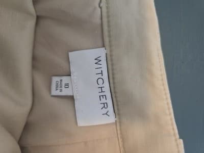 Witchery Belted Tailored Pencil Skirt Beige Women's 10 — photo 2 of 5