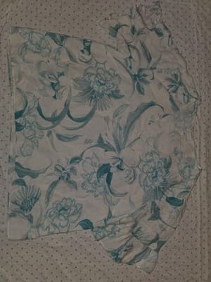 Witchery Tunic Blouse Floral V-Neck White Blue Women's 16 — photo 3 of 5