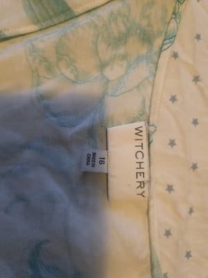 Witchery Tunic Blouse Floral V-Neck White Blue Women's 16 — photo 4 of 5