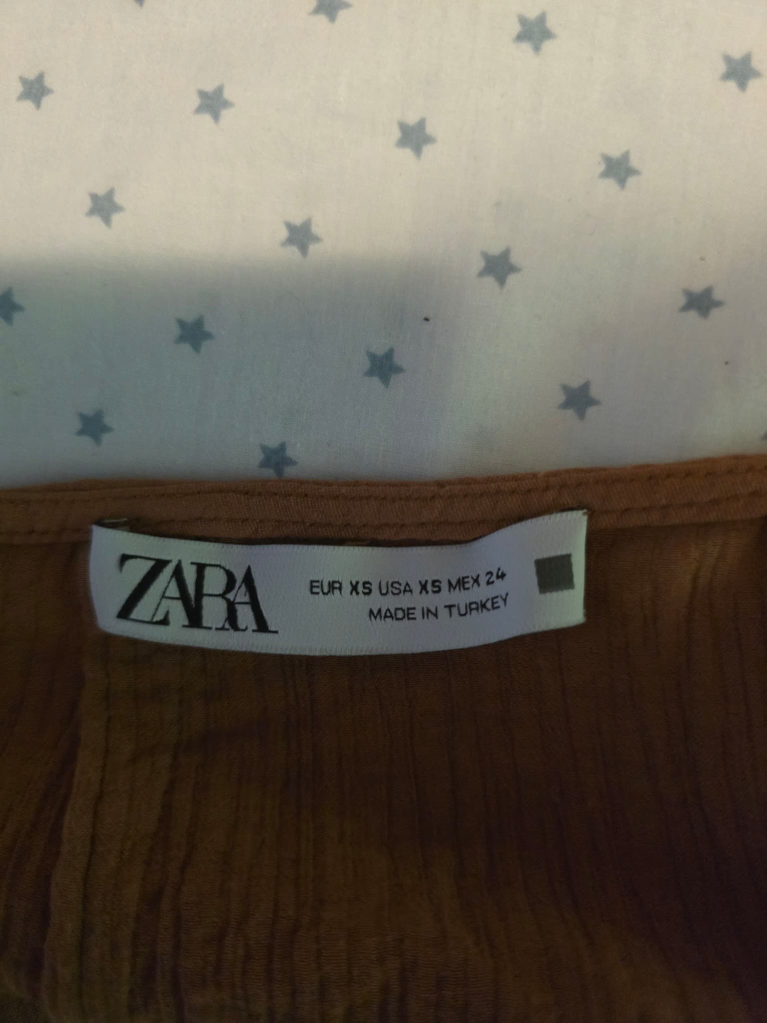 Zara Midi Dress Textured Cut-Out Brown Women's XS — photo 4 of 5
