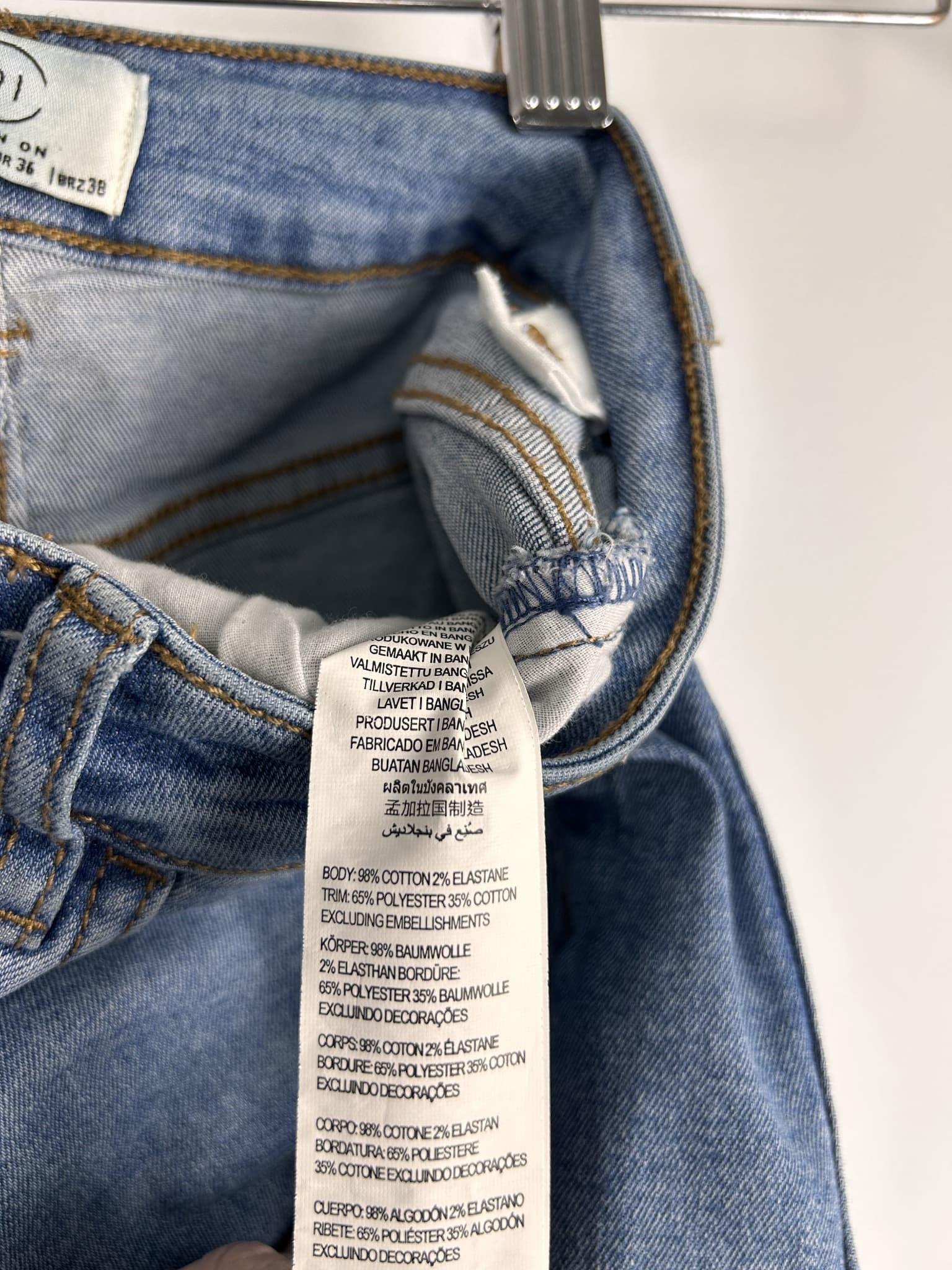 Cotton On Blue Denim Mini Skirt Raw Hem Size US 8 — photo 5 of 5