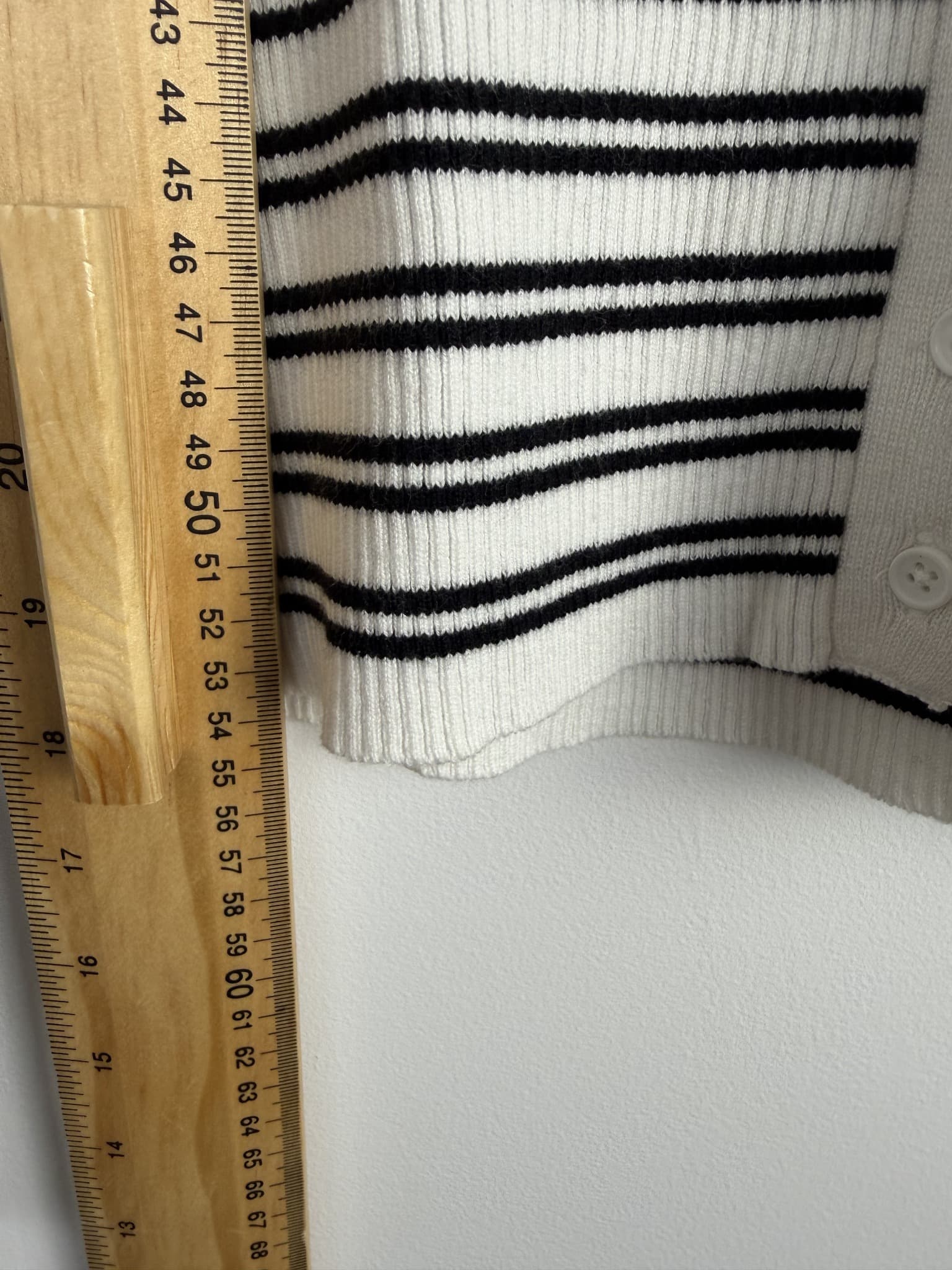 Dotti Ribbed Striped Cardigan Black White Size XS — photo 6 of 7