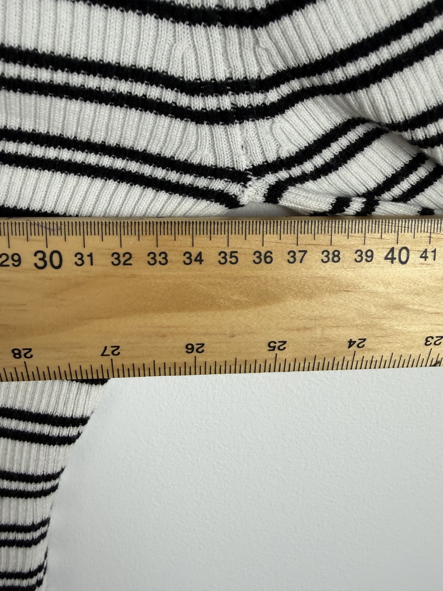 Dotti Ribbed Striped Cardigan Black White Size XS — photo 7 of 7