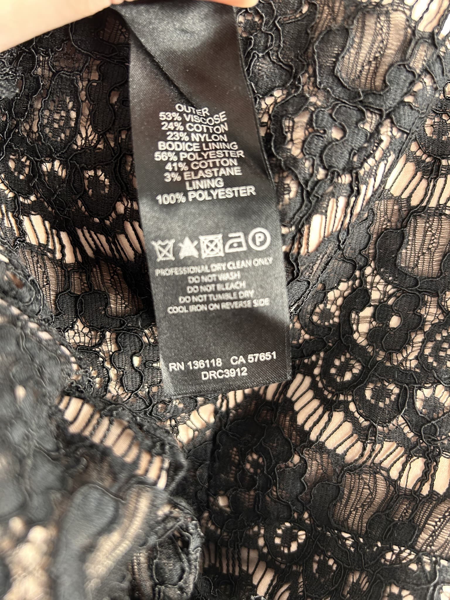 Forever New Black Lace Overlay Fit And Flare Dress Size 8 — photo 3 of 6