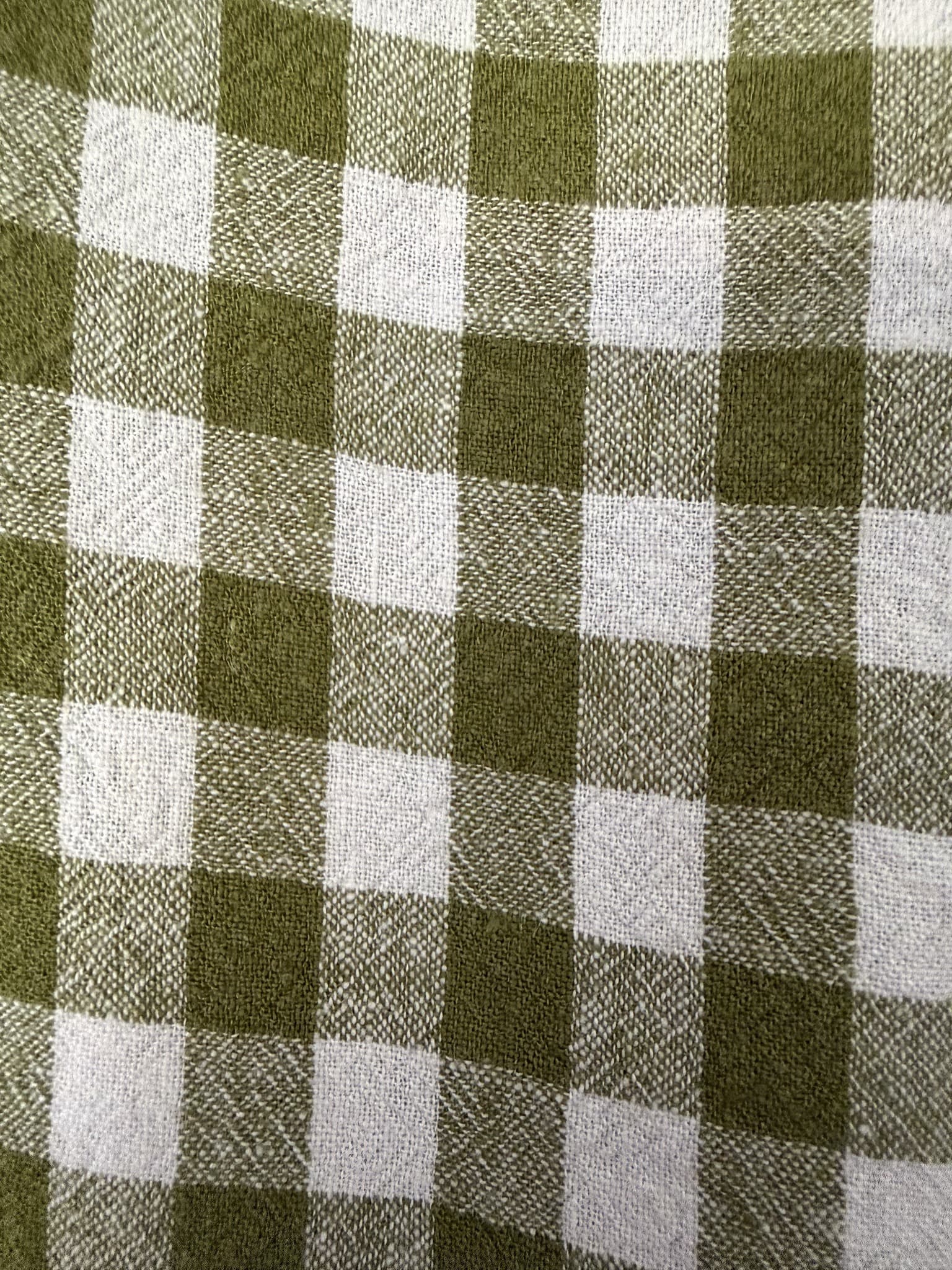 Grae Linen Green White Gingham Check Blouse Women's Size 14 — photo 3 of 6