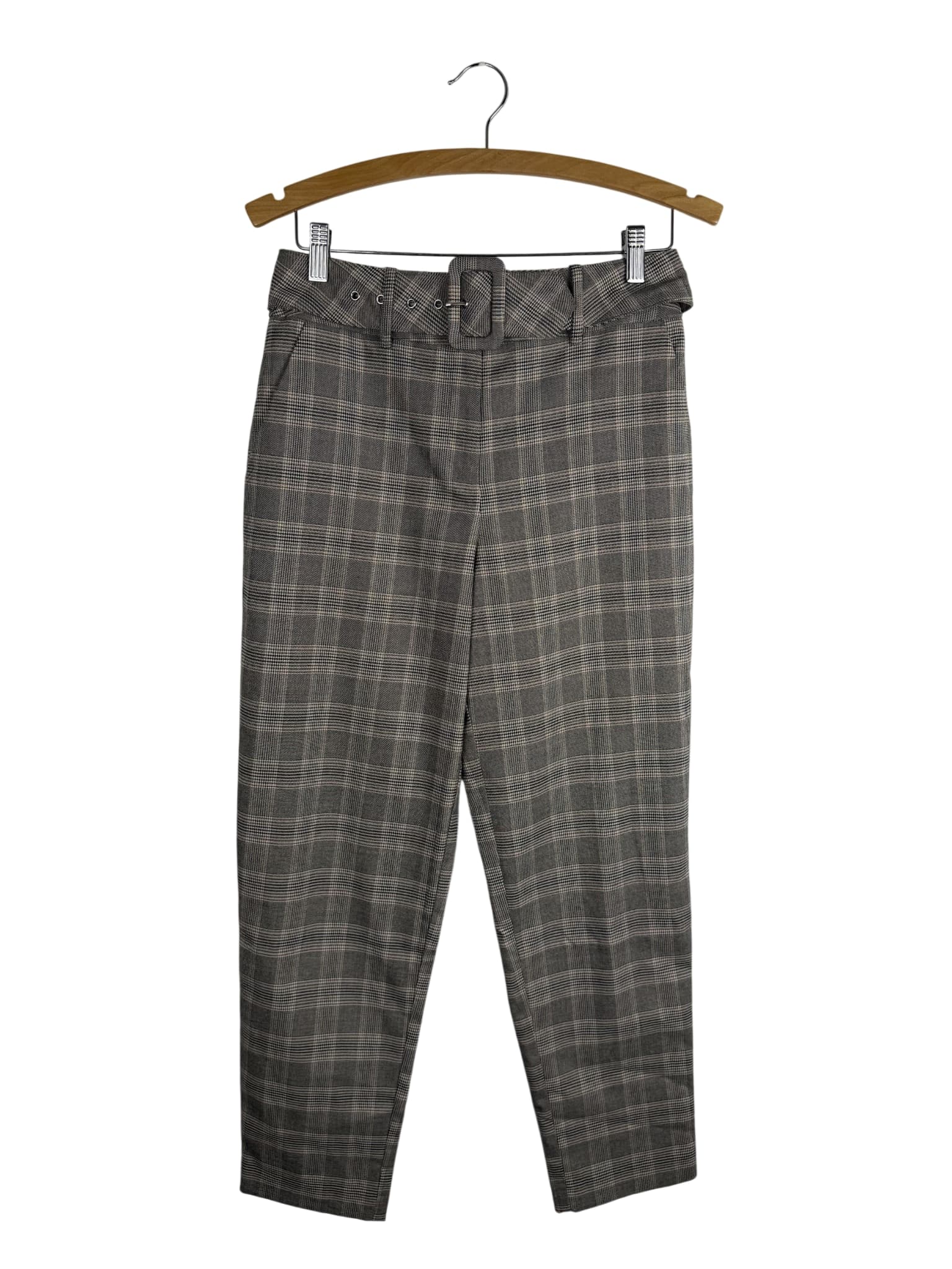 Portmans Plaid High-Waisted Trousers With Belt Size 8 — photo 1 of 8