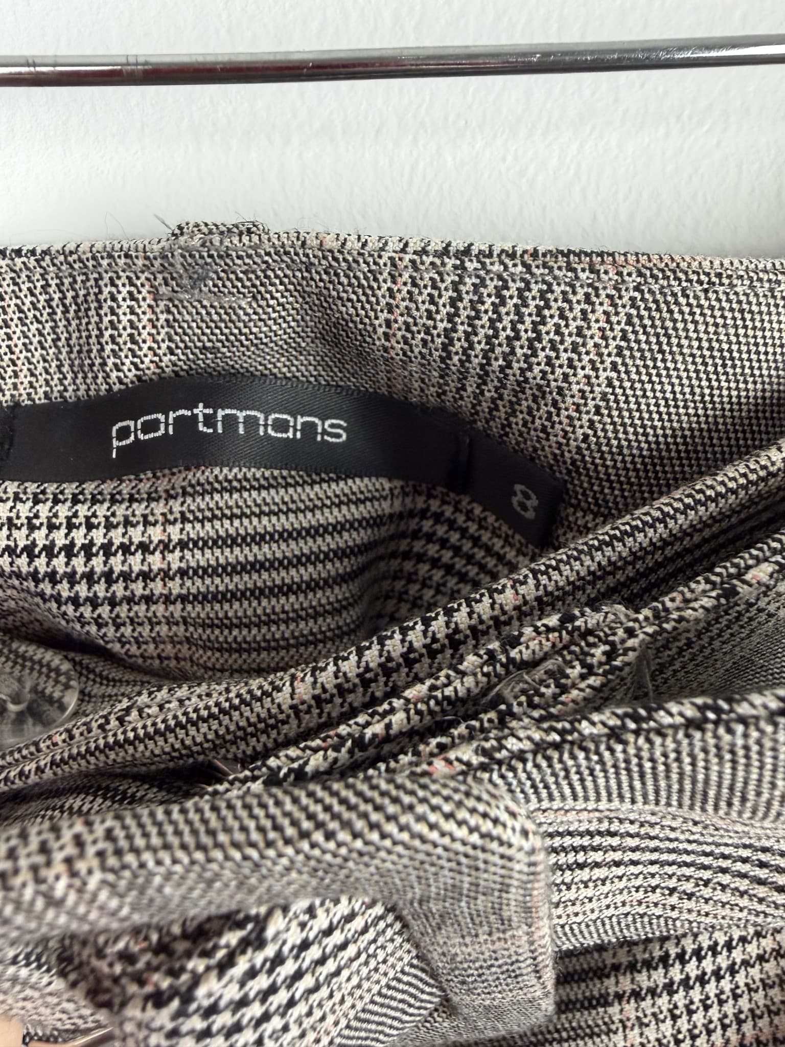 Portmans Plaid High-Waisted Trousers With Belt Size 8 — photo 3 of 8