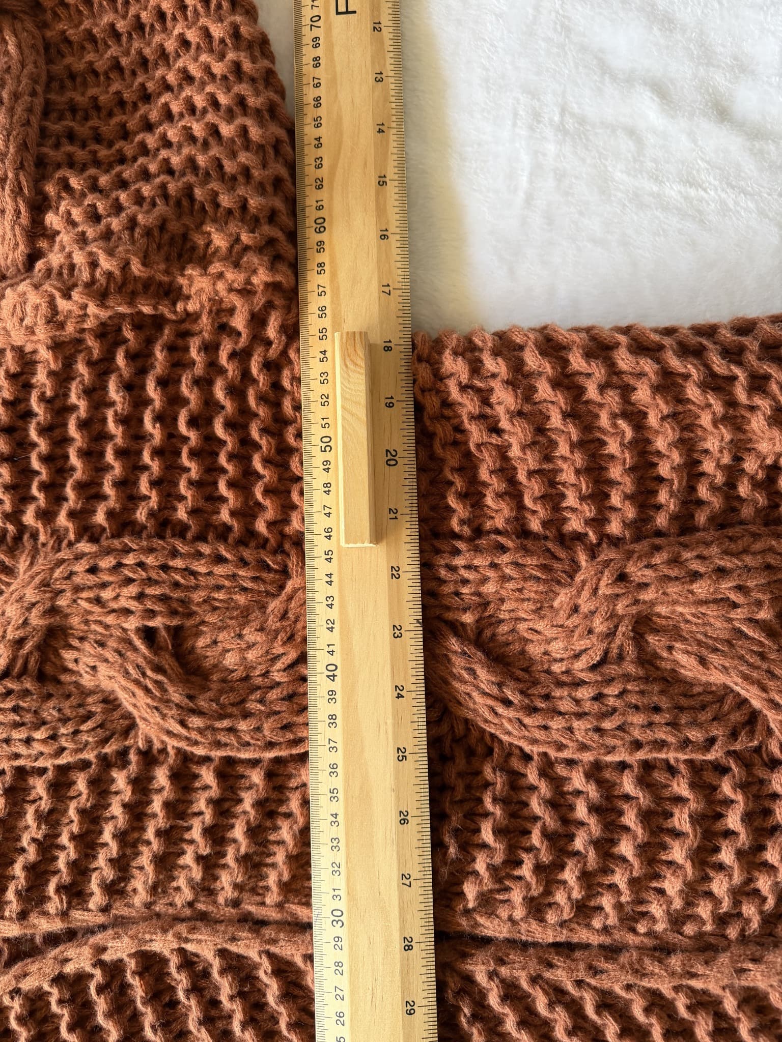 Salty Crush Brown Cable Knit Cardigan Women's Open Front — photo 6 of 8