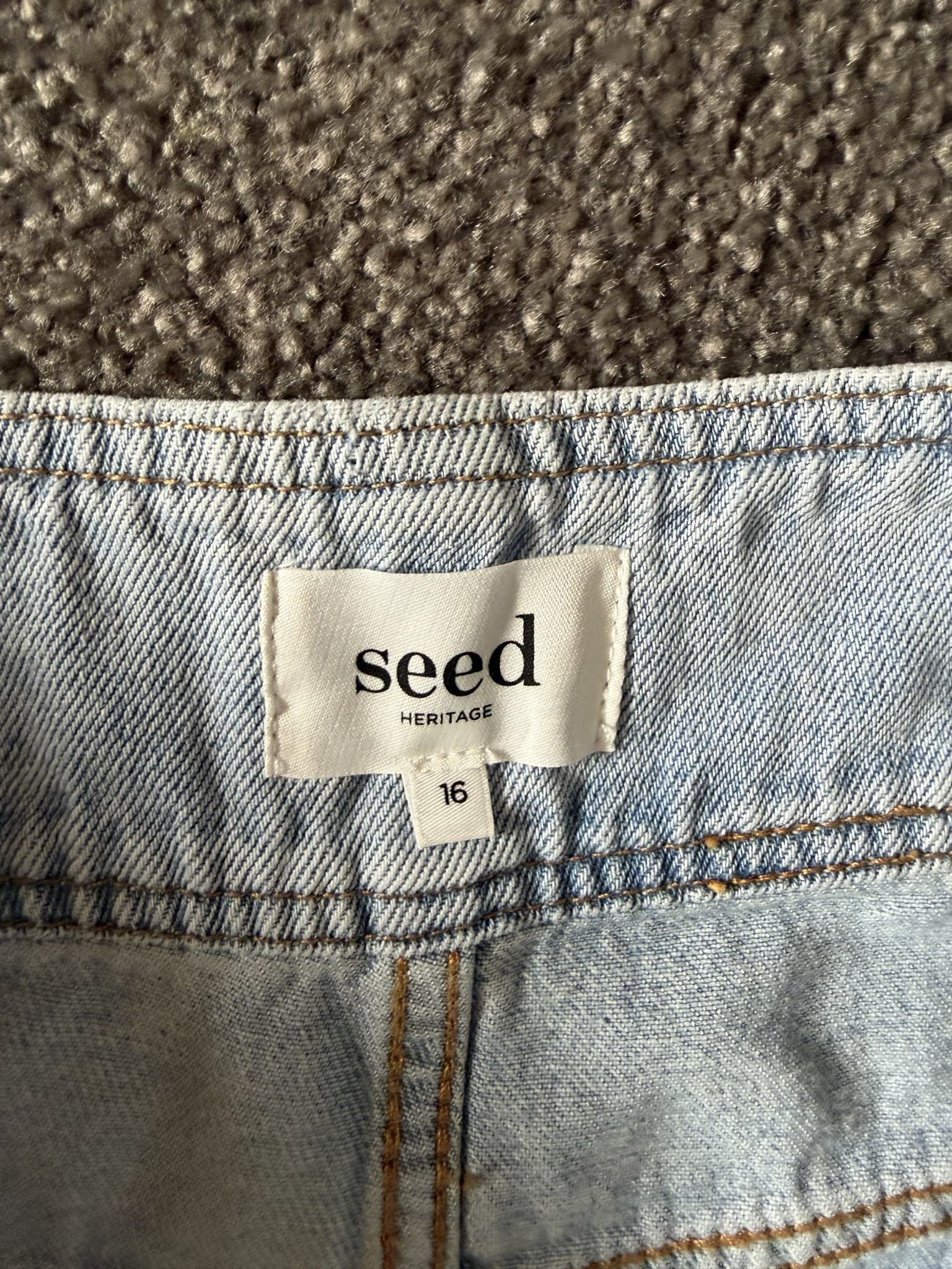Seed Heritage High-Waisted Button-Front Wide-Leg Cropped Jeans Size 16 — photo 3 of 8