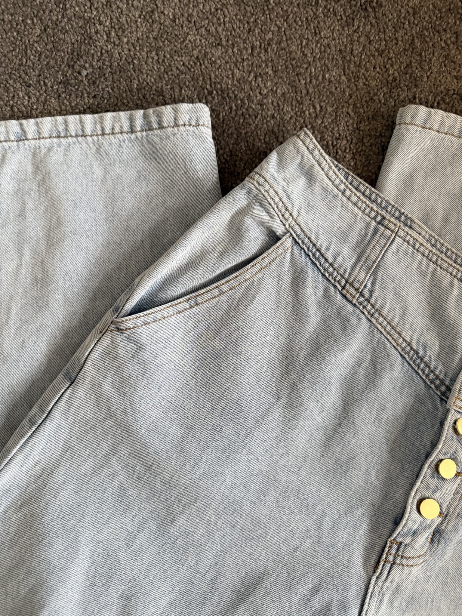 Seed Heritage High-Waisted Button-Front Wide-Leg Cropped Jeans Size 16 — photo 6 of 8