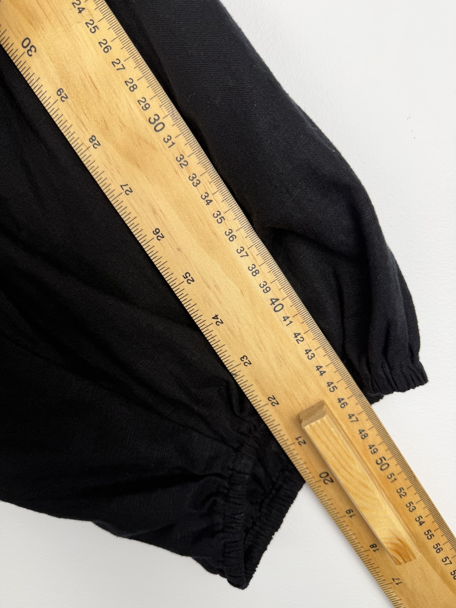 Sportsgirl Black Linen Blend Puff Sleeve Crop Top Size 18 — photo 6 of 6