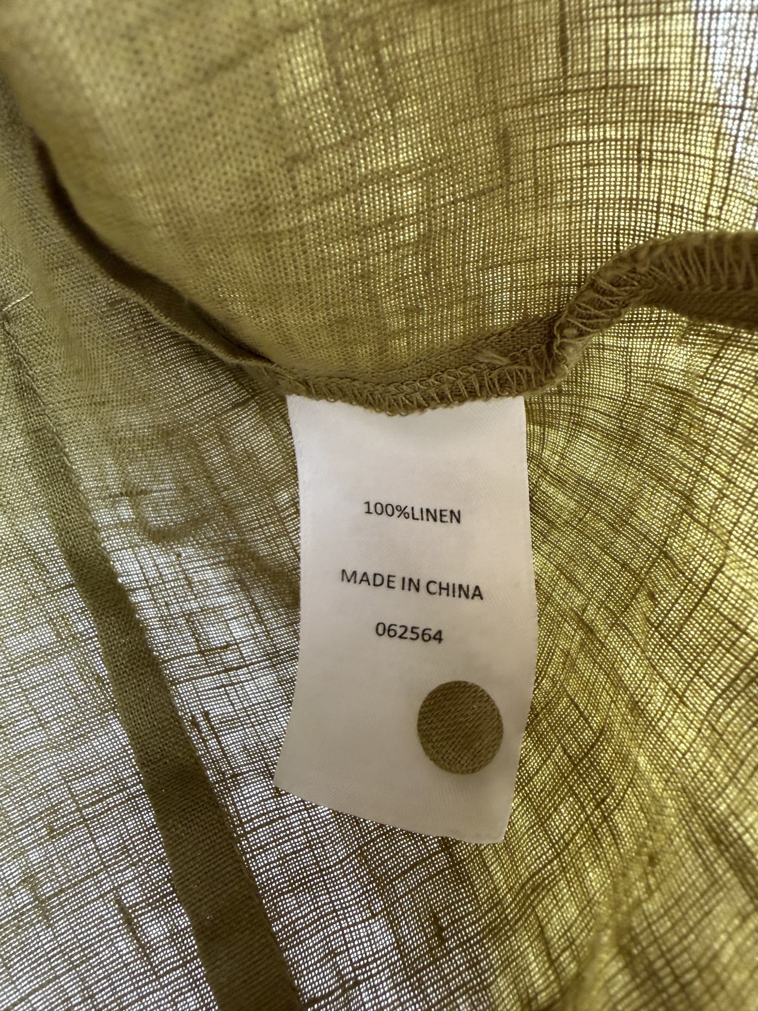 Sportsgirl Olive Green 100% Linen Button-Down Long Sleeve Crop Top Size 10 — photo 5 of 6
