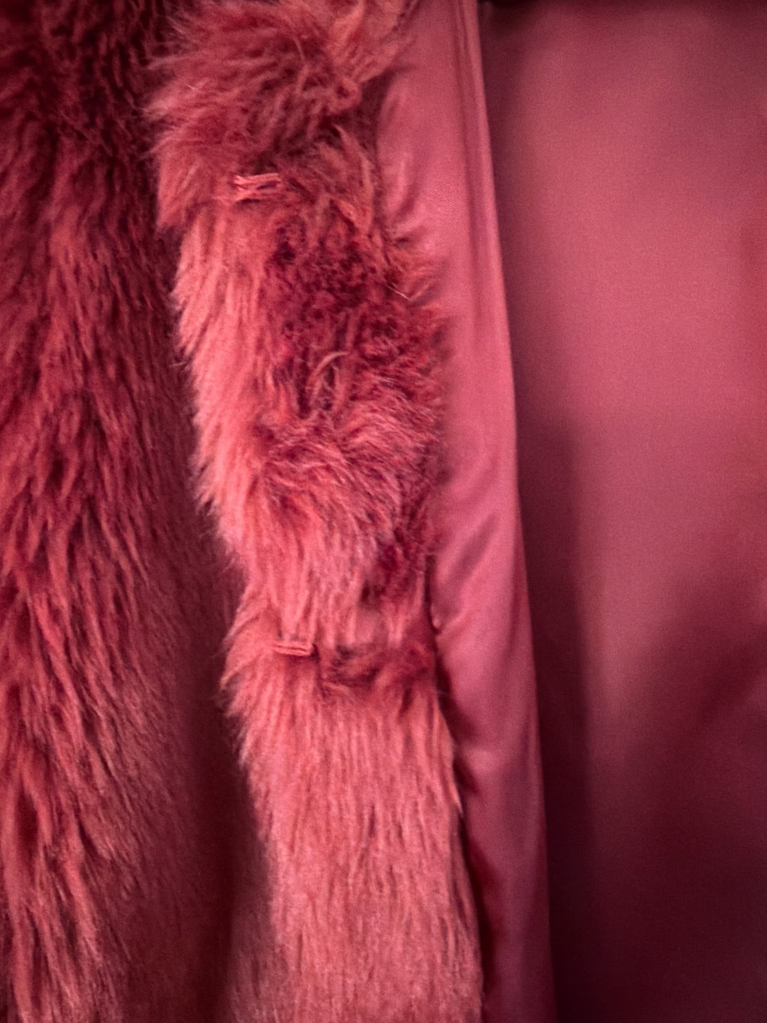 Sussan Burgundy Faux Fur Jacket Women's Size 12 — photo 5 of 6