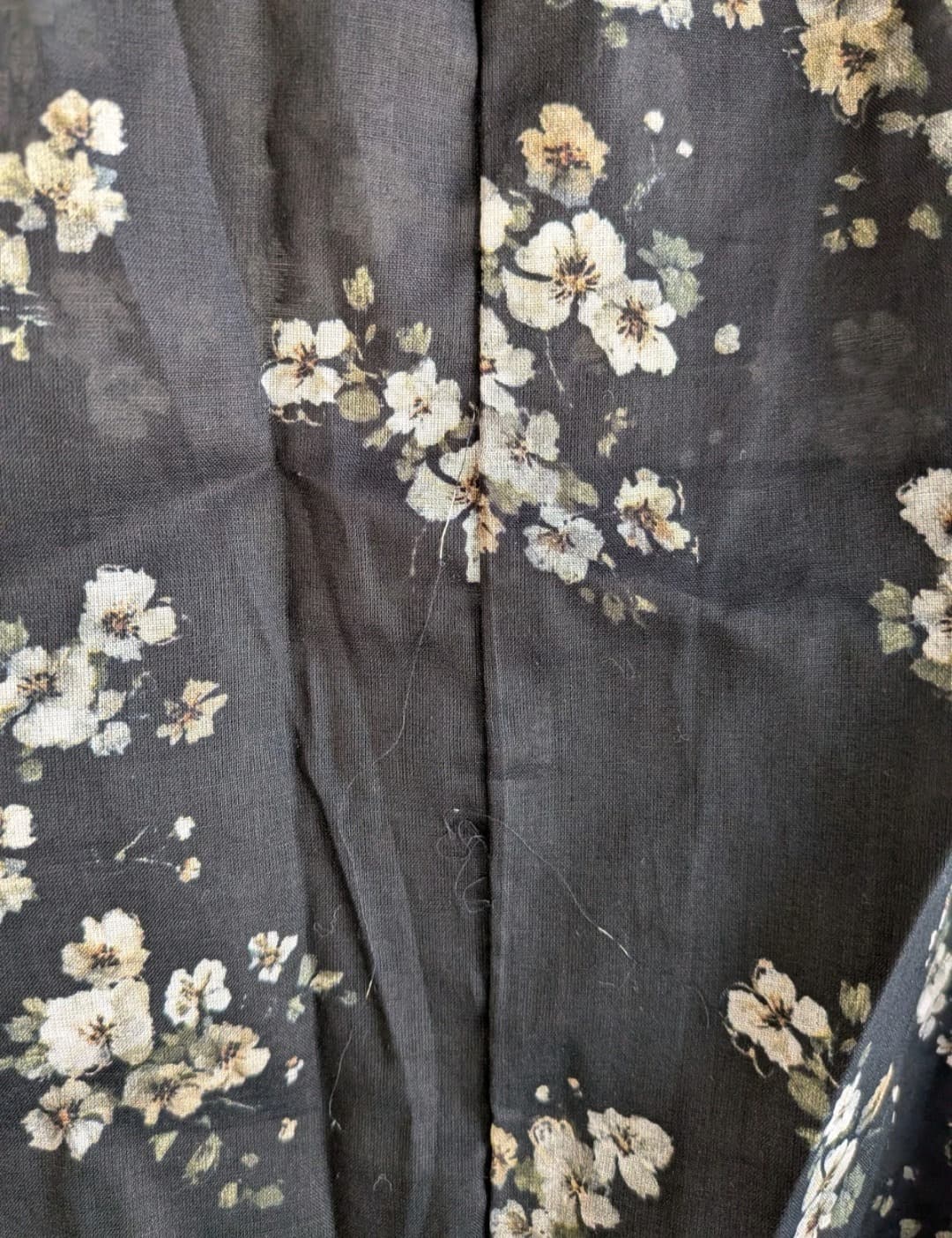 Adorne Adelaide Long Sleeve Top 14 Black Floral Cotton Tie Neck Blouse — photo 11 of 12