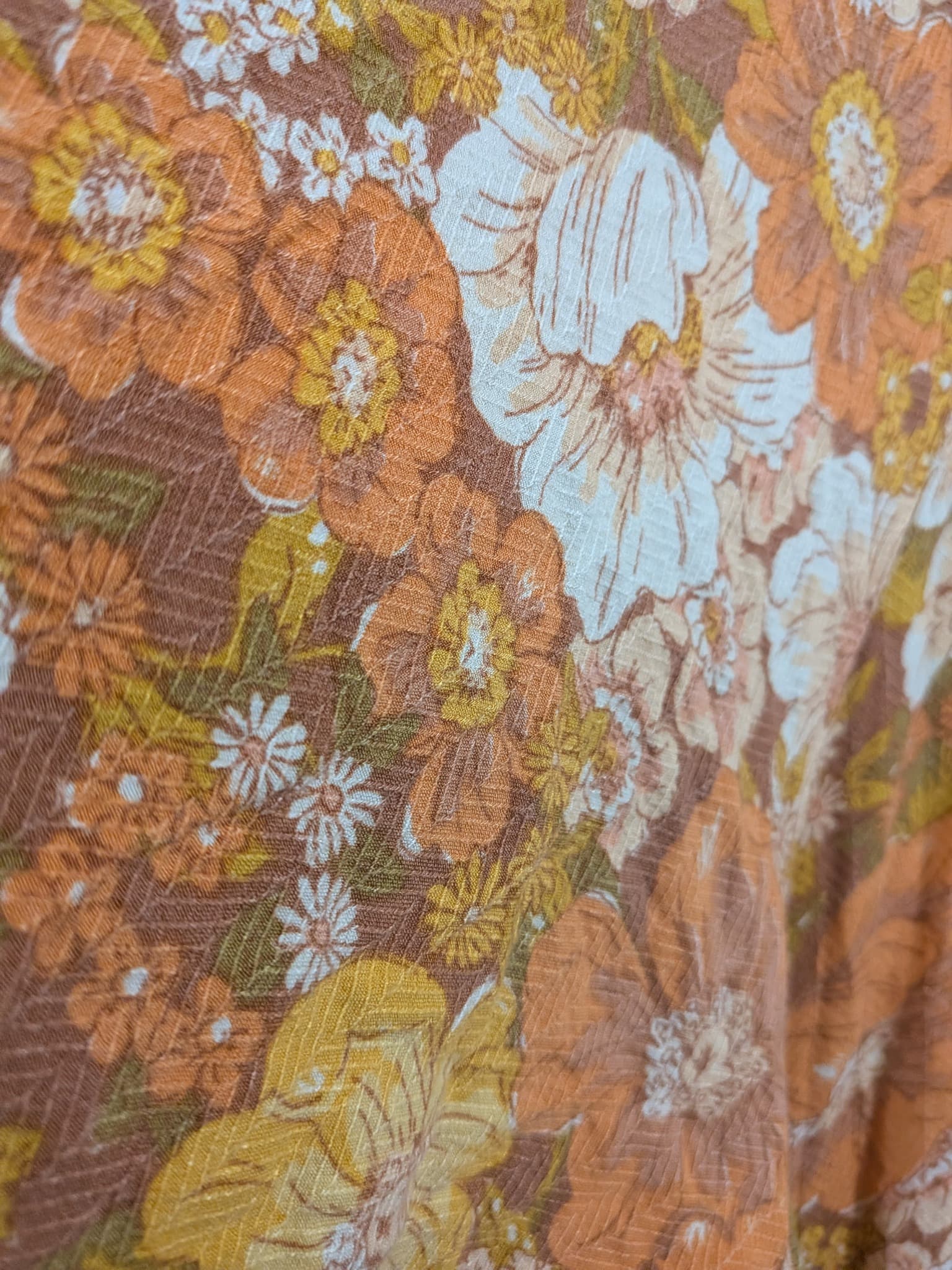 Bohemian Traders Floral Tiered Maxi Dress L Orange Yellow Floral — photo 6 of 12