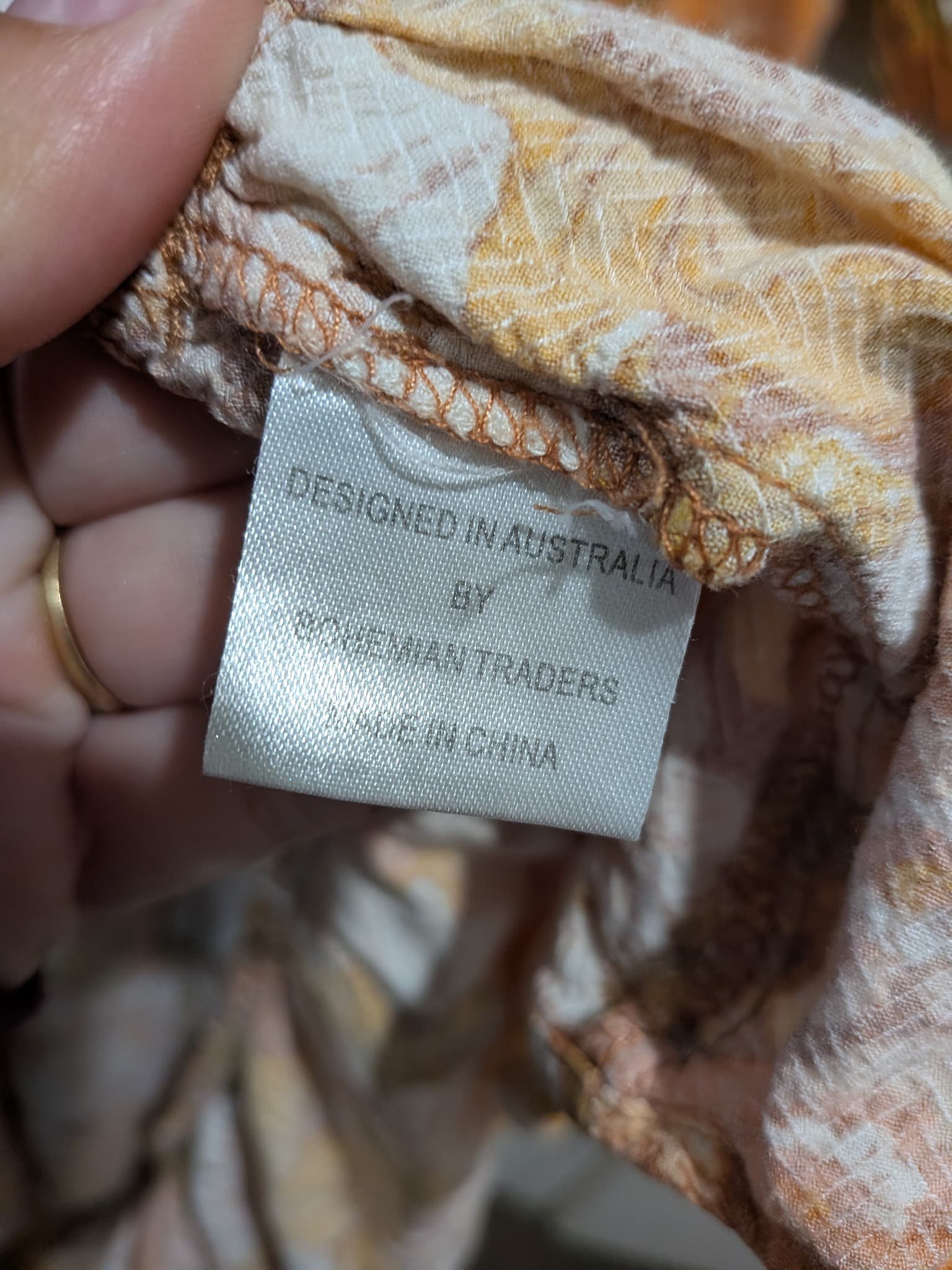 Bohemian Traders Floral Tiered Maxi Dress L Orange Yellow Floral — photo 11 of 12