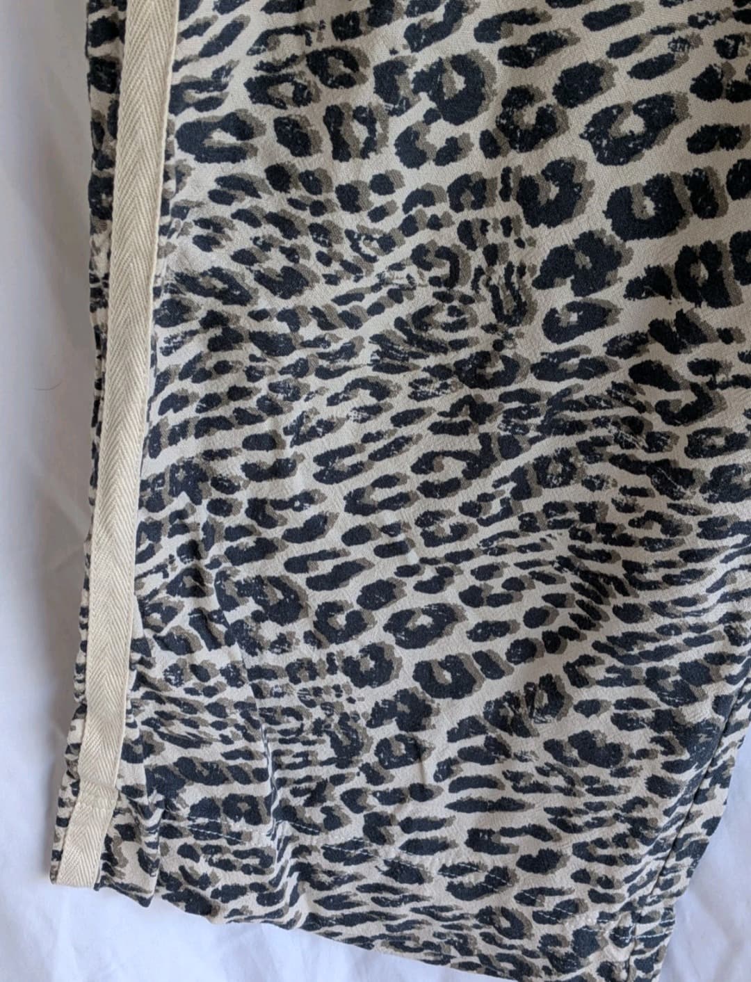 Ceres Life Leopard Print Wide Leg Pants XL Linen Blend Side Stripe Casual — photo 3 of 10