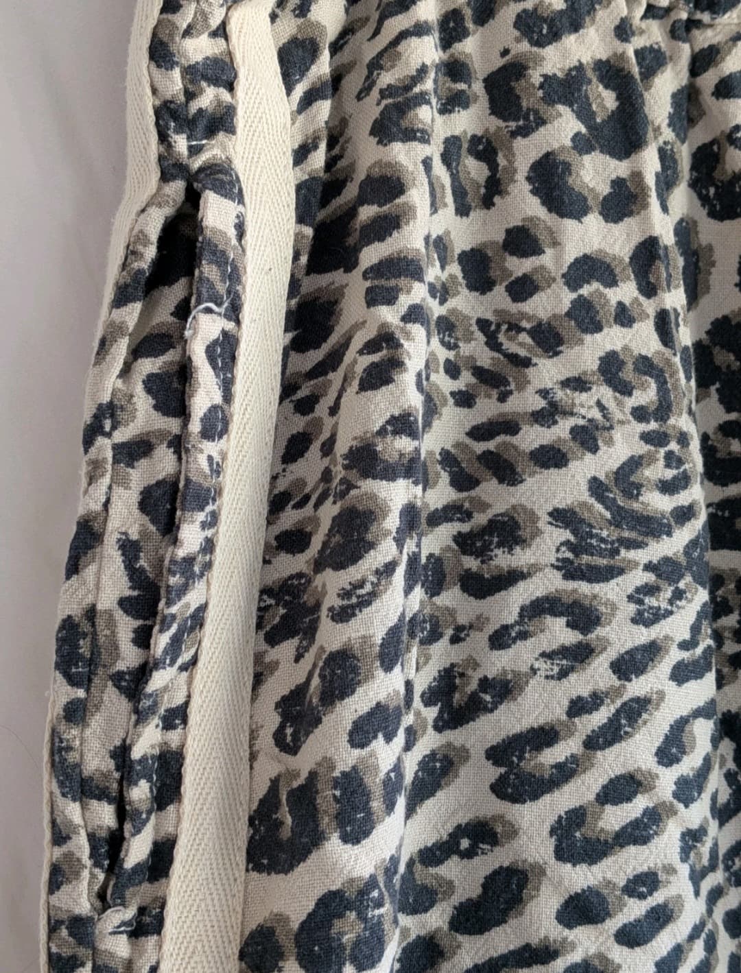Ceres Life Leopard Print Wide Leg Pants XL Linen Blend Side Stripe Casual — photo 5 of 10
