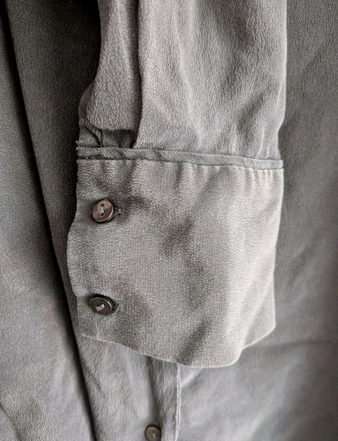 Country Road Blouse 16 Navy 100% Silk Mandarin Collar Button Up Shirt — photo 4 of 9