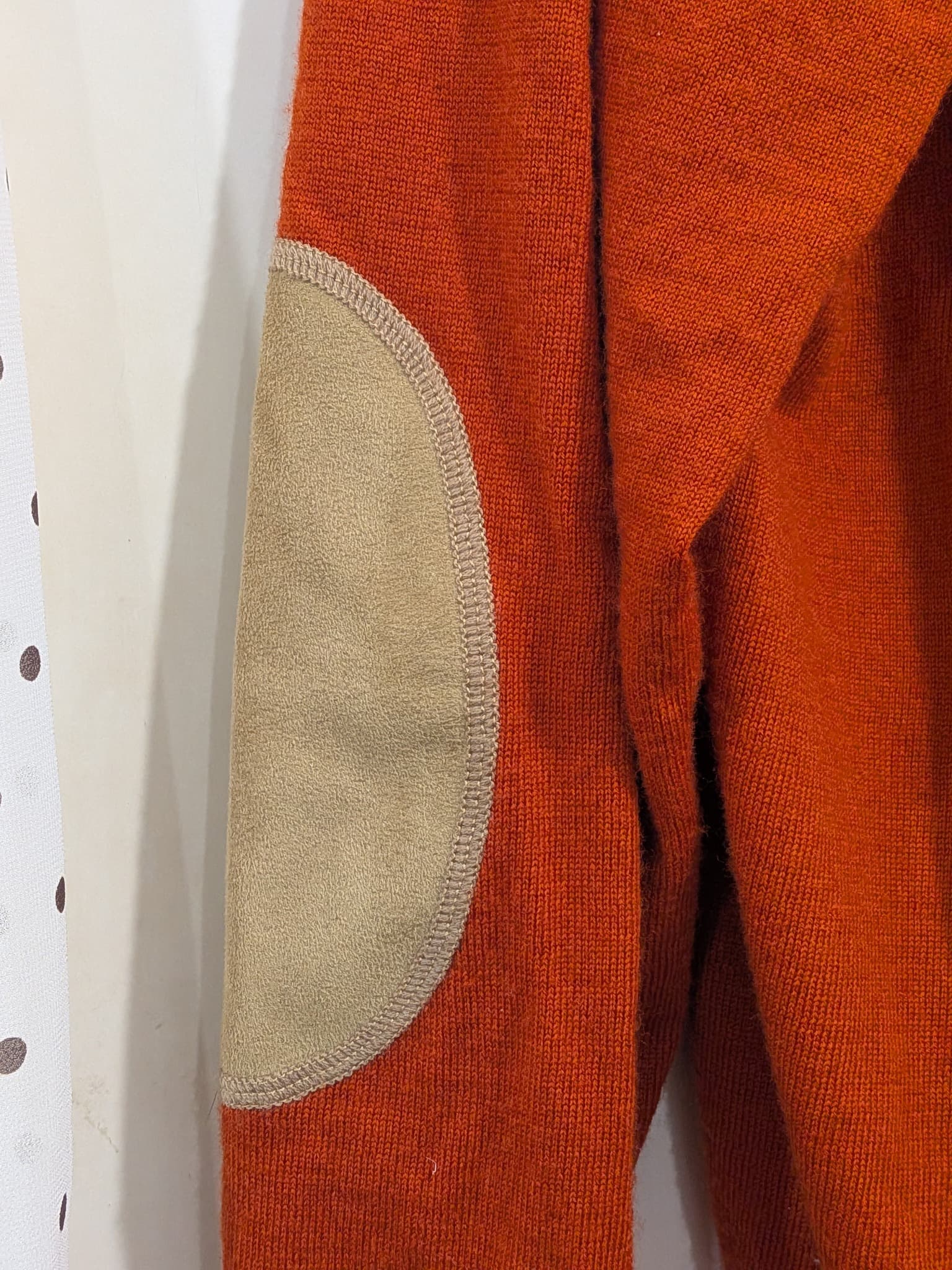 Country Road Men's Orange Extra Fine Australian Merino Wool Sweater With Patches — photo 6 of 11