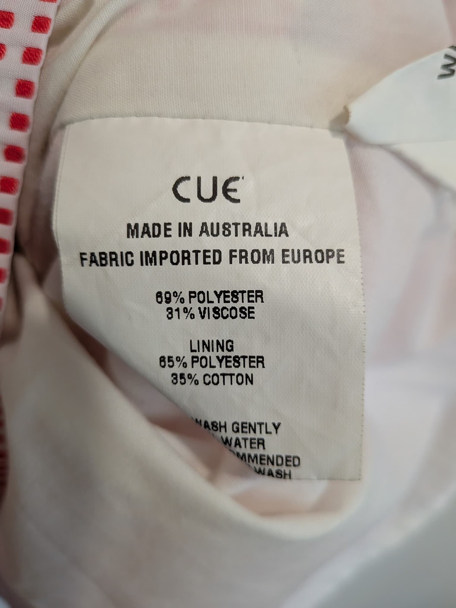 CUE Sleeveless Dress Gingham Check Red White Polyester Viscose — photo 6 of 11