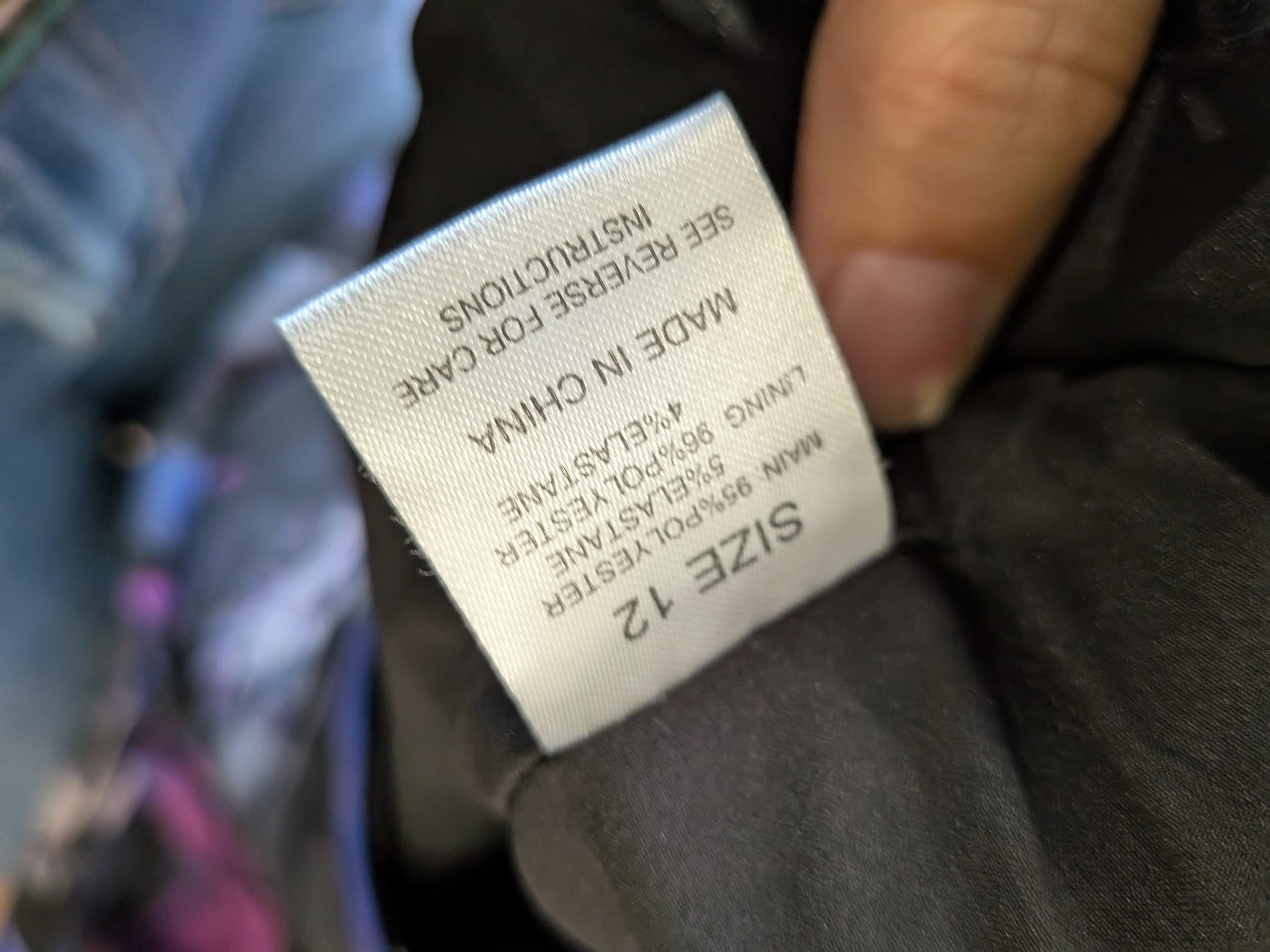Floral Pencil Skirt Size 12 Black Blue Purple Polyester Blend — photo 6 of 7