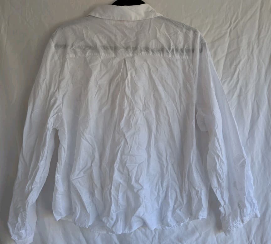 Gorman Shirt Size 18 White Organic Cotton Embroidered Spot Button Blouse — photo 10 of 10