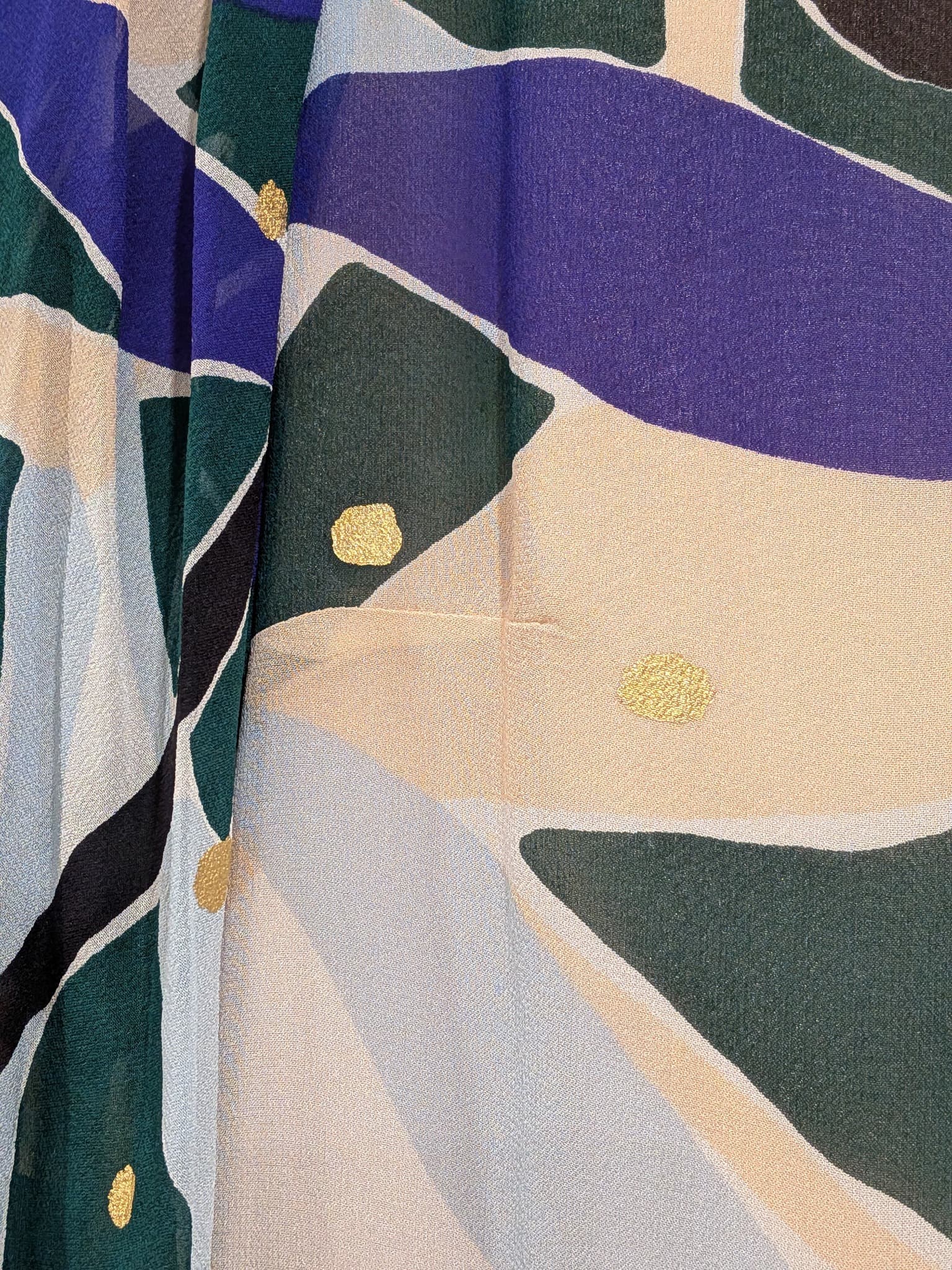 Gorman Silk Midi Dress Size 10 Abstract Print Flutter Sleeve — photo 6 of 8