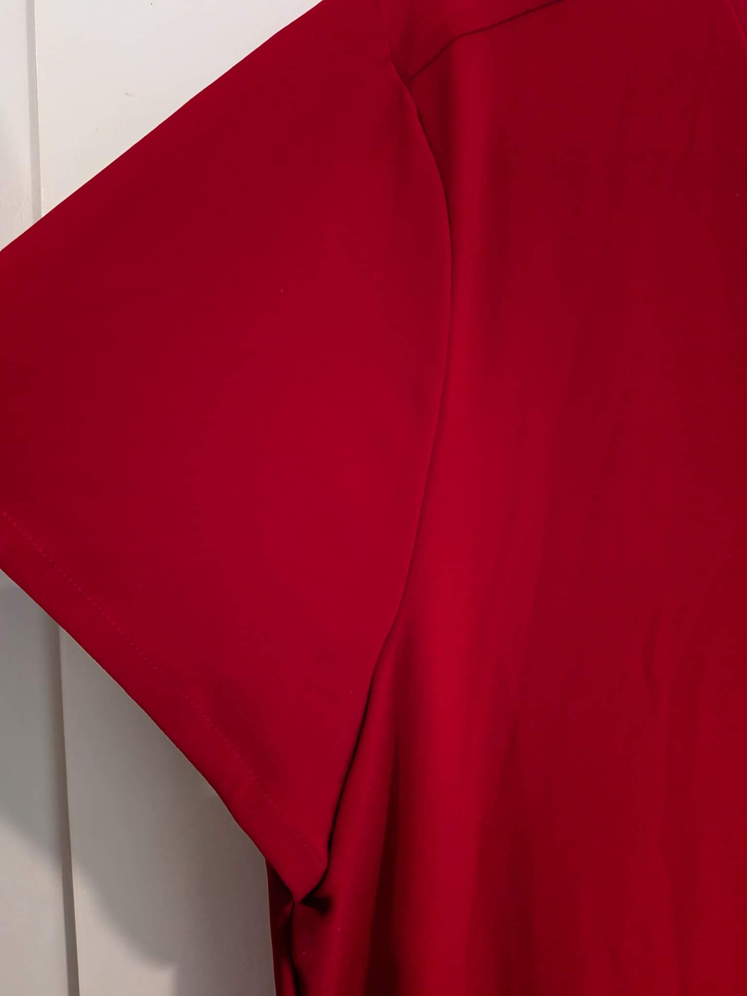 L&F V-Neck Short Sleeve Blouse Red Size 16 Polyester Elastane — photo 5 of 7