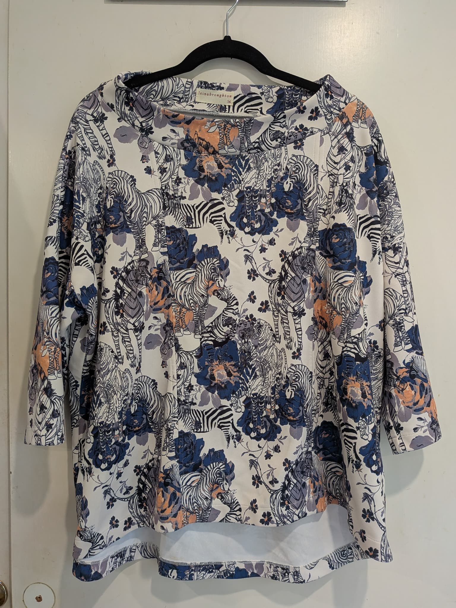Leina Broughton Top Size 16 Multi-Colour Zebra Floral Print Workwear — photo 8 of 8