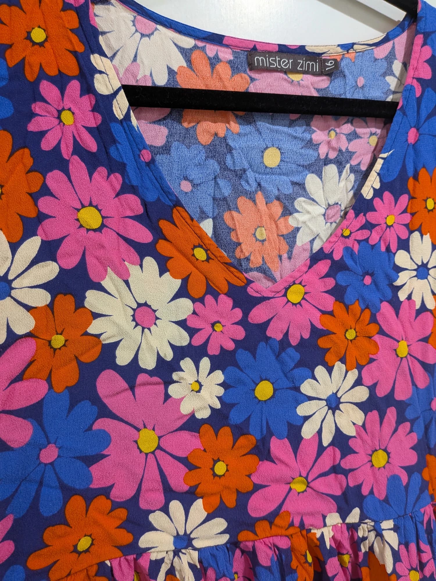 Mister Zimi Floral Tiered Mini Dress Size 16 Multi-Coloured — photo 5 of 9