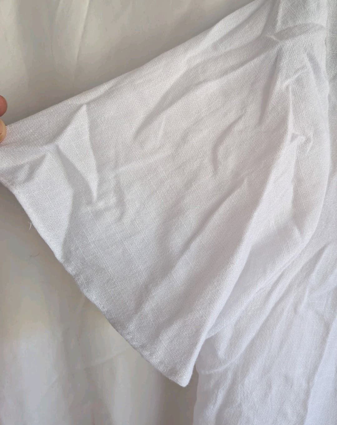 MYLK White Cotton Blouse Size 16 Boho Lace Pintuck Flutter Sleeve Peasant Top — photo 6 of 10