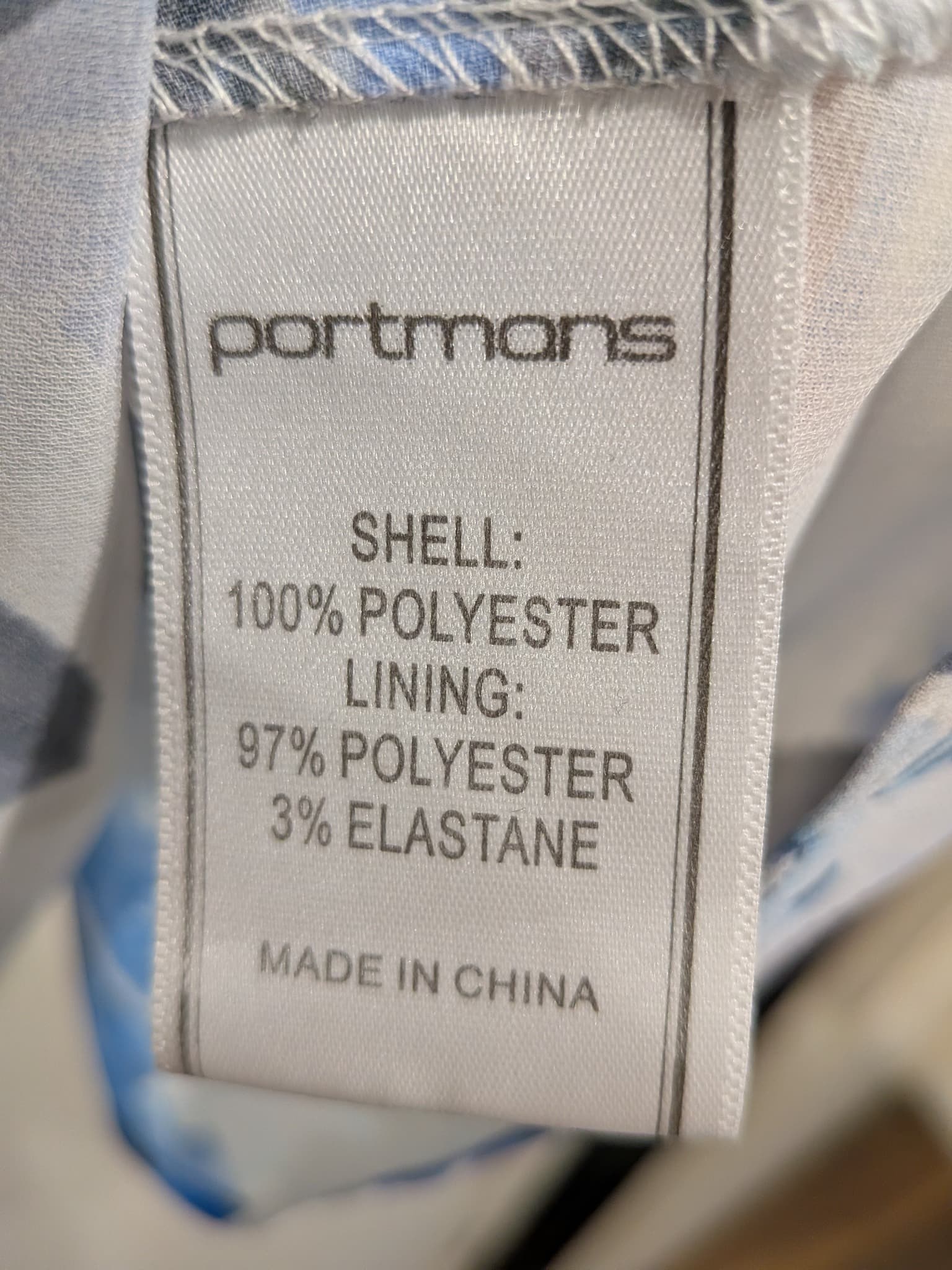 Portmans Blouse 14 Blue Floral Chiffon Tie-Waist Long Sleeve — photo 7 of 9