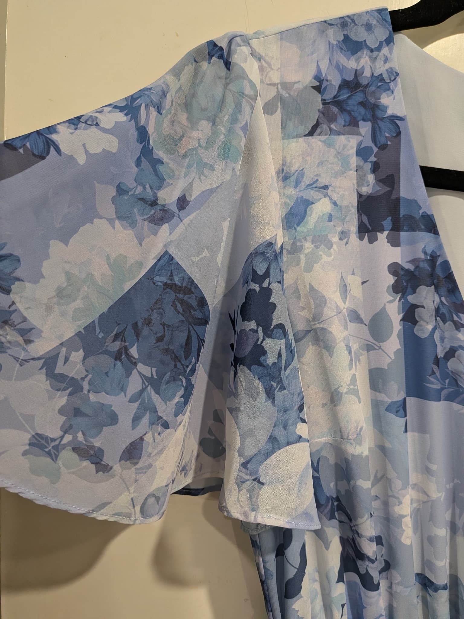 Portmans Blue Floral Pleated Midi Dress Size 8 — photo 9 of 13