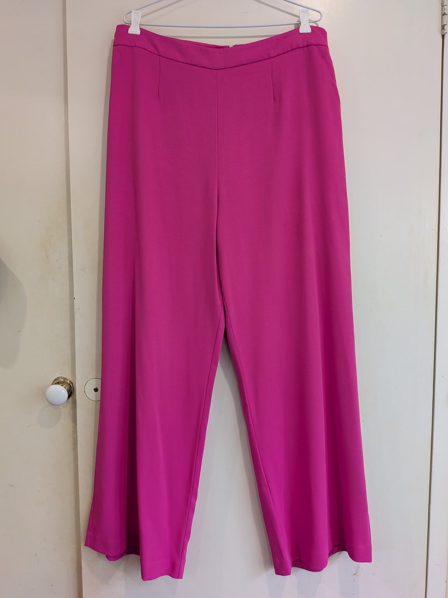 Portmans Wide Leg Trousers Size 16 Hot Pink Polyester Dress Pants — photo 2 of 10