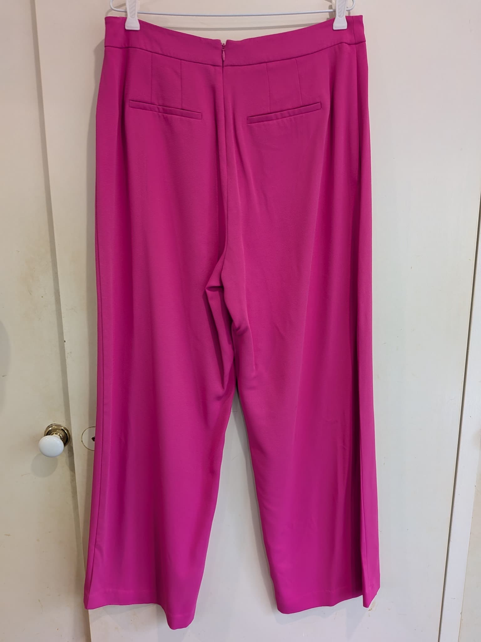Portmans Wide Leg Trousers Size 16 Hot Pink Polyester Dress Pants — photo 10 of 10
